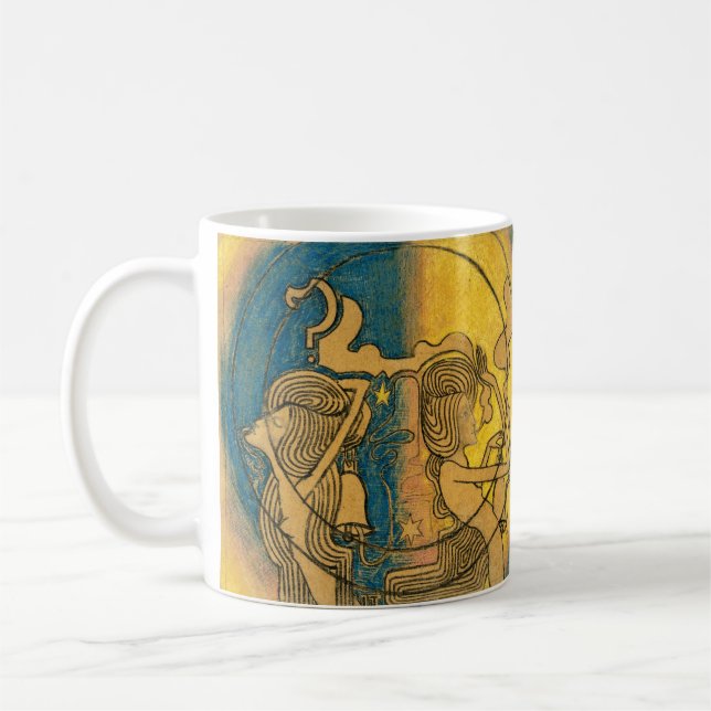 Jan Toorop Art Nouveau Zwei stilisierte weibliche  Kaffeetasse (Links)
