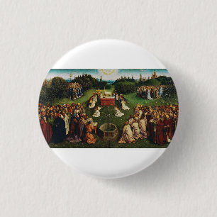 Jan van Eyck Anbetung des mystischen Lammes Kunst Button