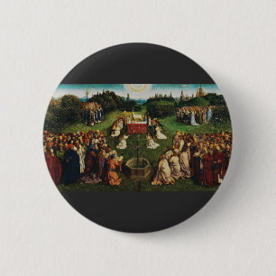 Jan van Eyck Anbetung des mystischen Lammes Kunst Button