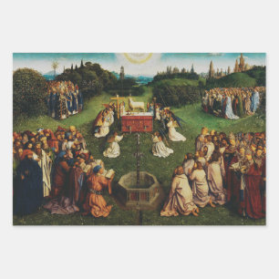 Jan van Eyck Anbetung des mystischen Lammes Kunst Geschenkpapier Set