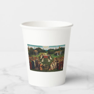 Jan van Eyck Anbetung des mystischen Lammes Kunst Pappbecher