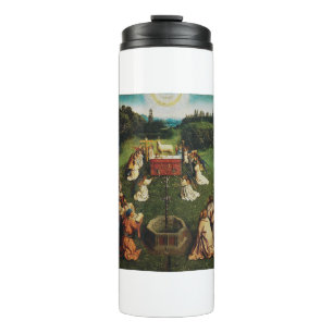 Jan van Eyck Anbetung des mystischen Lammes Kunst Thermosbecher