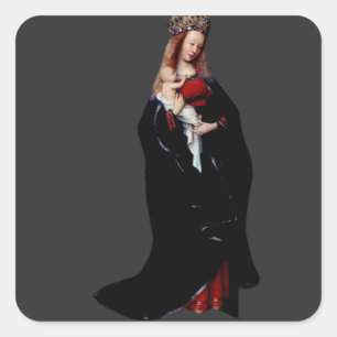 Jan van Eyck - Die Madonna in der Kirche Fine Art Quadratischer Aufkleber