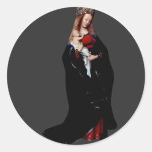 Jan van Eyck - Die Madonna in der Kirche Fine Art Runder Aufkleber
