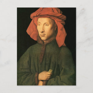 Jan van Eyck - Portrait von Giovanni Arnolfini Postkarte