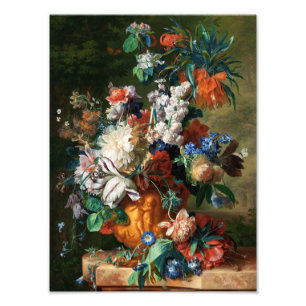 Jan. Van Huysum - Blumenstrauß der Blumen in einer Fotodruck