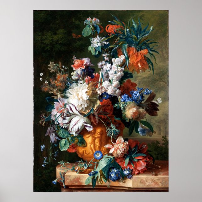 Jan van Huysum Bouquet von Blume in einem Urn Poster (Vorne)