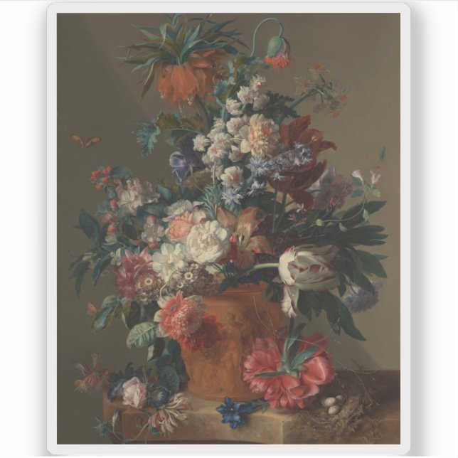 Jan van Huysum - Vase der Blume Aufkleber (Vorderseite)