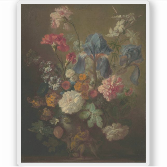 Jan van Huysum - Vase der Blume Aufkleber (Vorderseite)