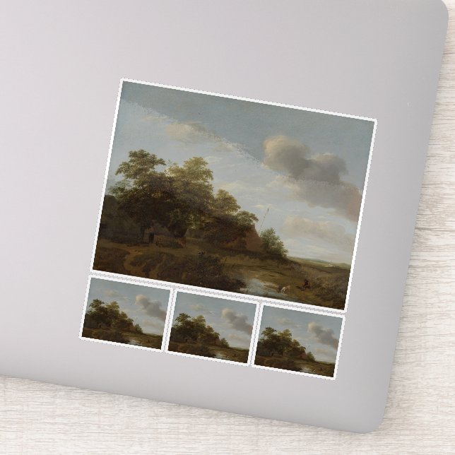 Jan Vermeer van Haarlem, Landschaft mit Bauernhof Aufkleber (Detail)