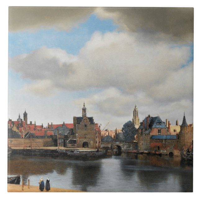 Jan Vermeer - View on Delft Fliese (Vorderseite)