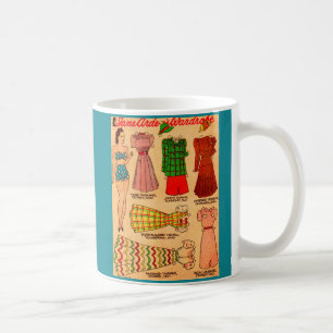 Jane Arden Papierpuppe aus den 1930er Jahren mit s Kaffeetasse