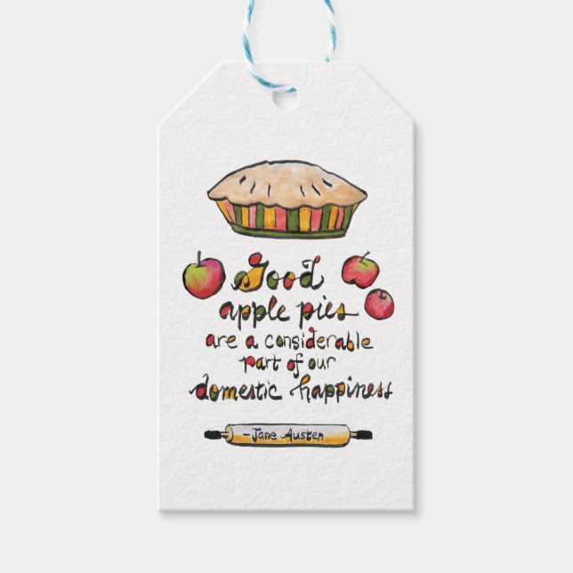 Jane Austen Apple Pie Backquote Geschenkanhänger (Vorderseite)