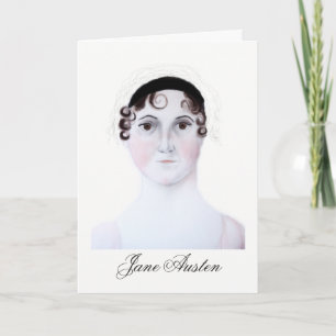 Jane Austen Aquarellbild Grußkarte Karte
