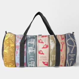 Jane Austen Books + Quote (gray) Duffle Bag