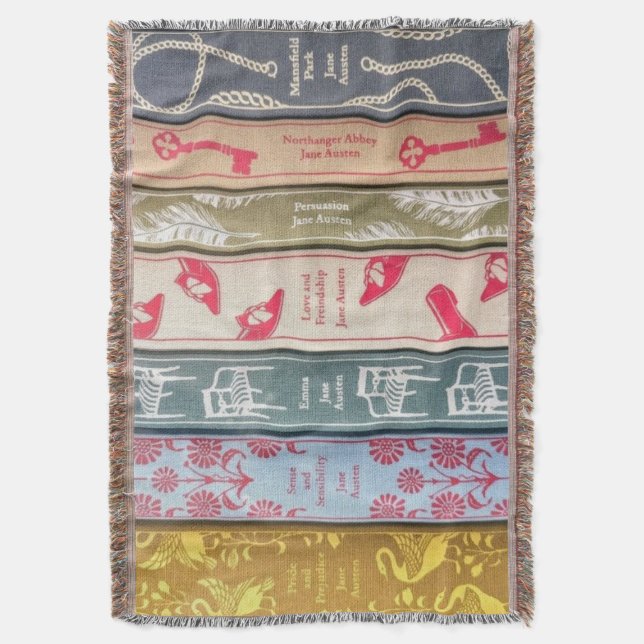 Jane Austen Books Throw Blanket Decke (Vorderseite Vertikal)
