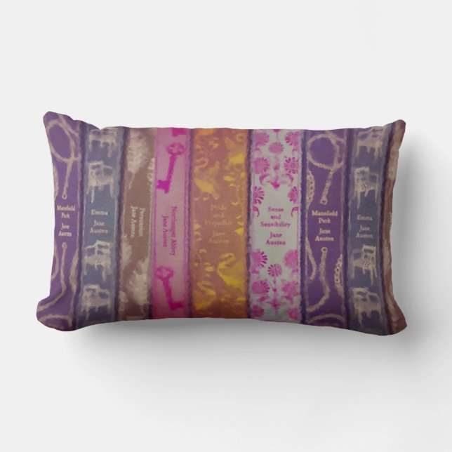 Jane Austen-Bücherlumbar-Kissen Lendenkissen (Vorderseite)