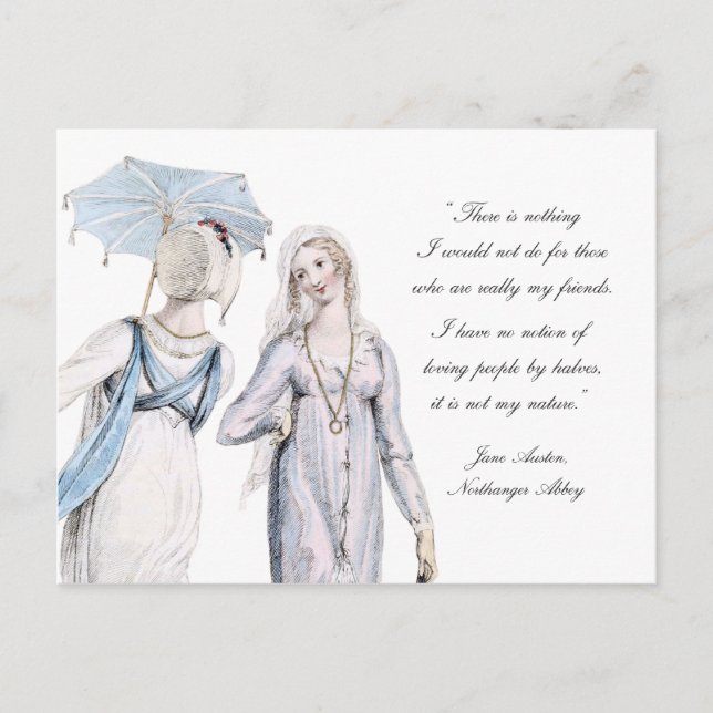 Jane Austen Citation Amis Carte postale Amitié (Devant)
