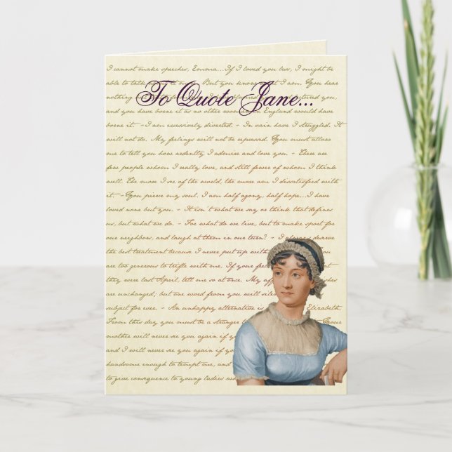 Jane Austen Citation Écrivez votre propre carte d' (Devant)