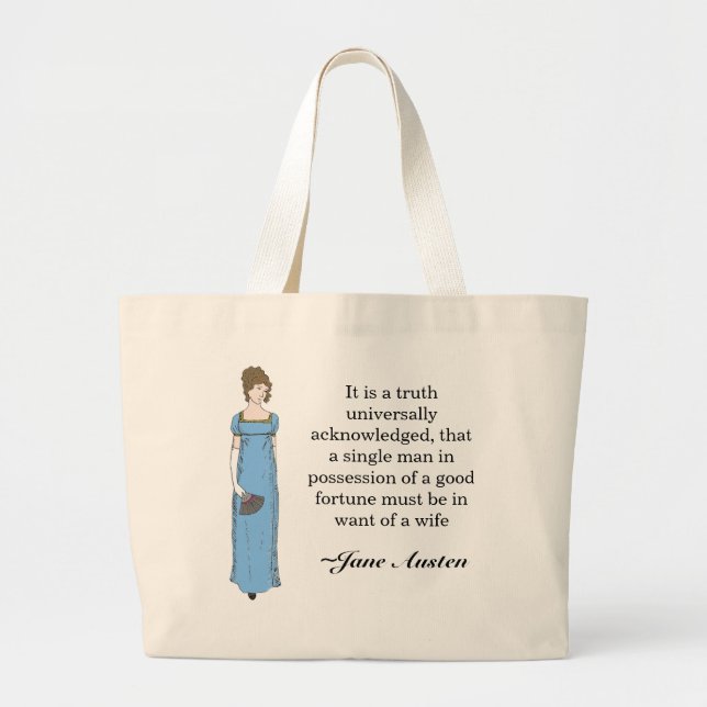 Jane Austen-Dame Jumbo Stoffbeutel (Vorne)