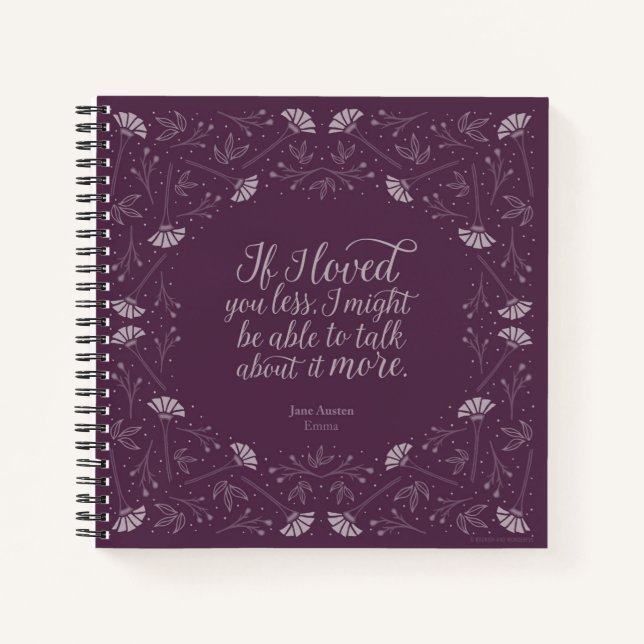 Jane Austen Emma Buch Zitat zur Lila Liebe (Vorderseite)