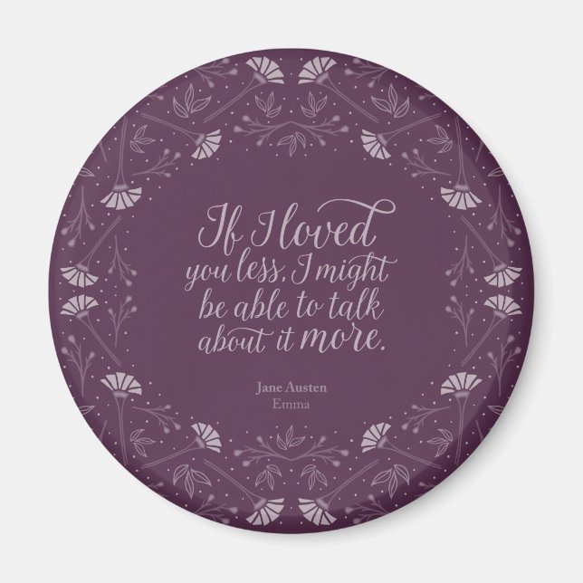 Jane Austen Emma Lila Floral Liebe Magnet (Vorne)