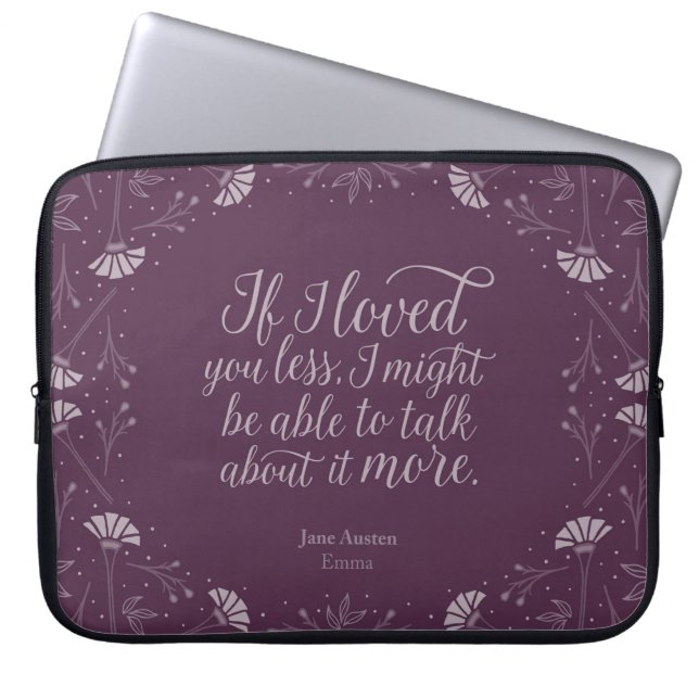 Jane Austen Emma Zitat zur Lila Liebe Laptopschutzhülle (Vorderseite)
