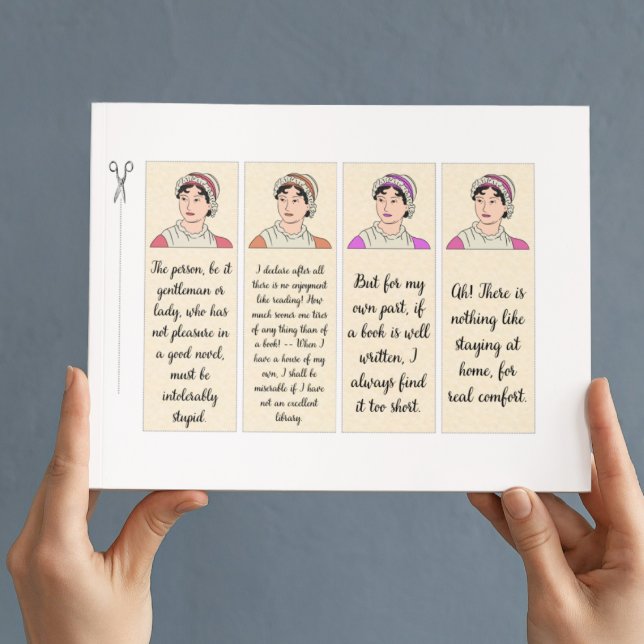 Jane Austen Famous Quotes Paper DIY Lesezeichen (Von Creator hochgeladen)