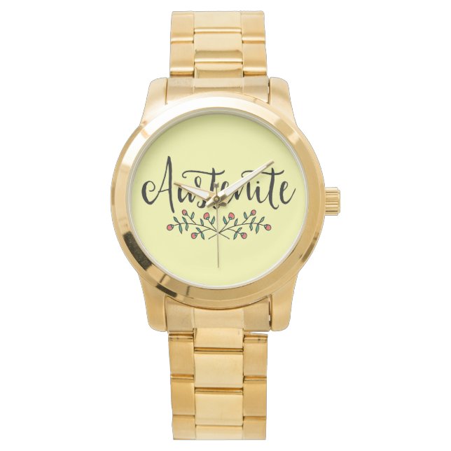 Jane Austen Floral Austenite Armbanduhr (Vorderseite)