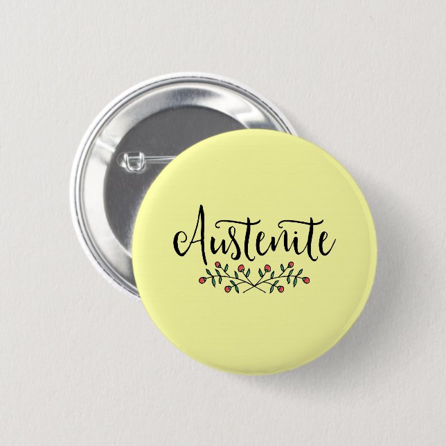 Jane Austen Floral Austenite Button (Vorne & Hinten)