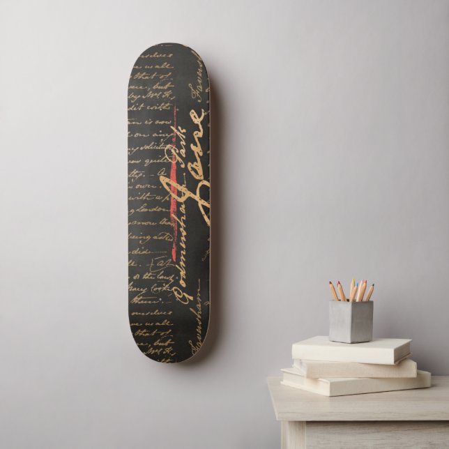 Jane Austen Handwriting Skateboard (Wandkunst)