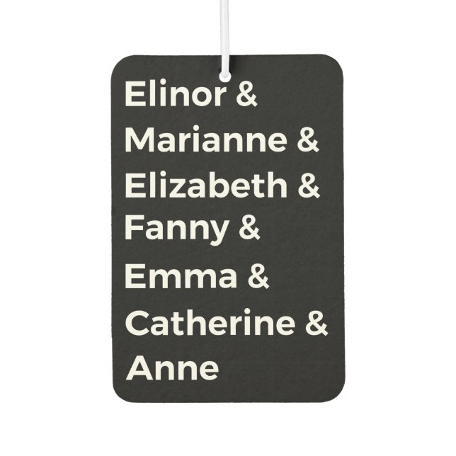 Jane Austen Heroines I Autolufterfrischer (Vorderseite)