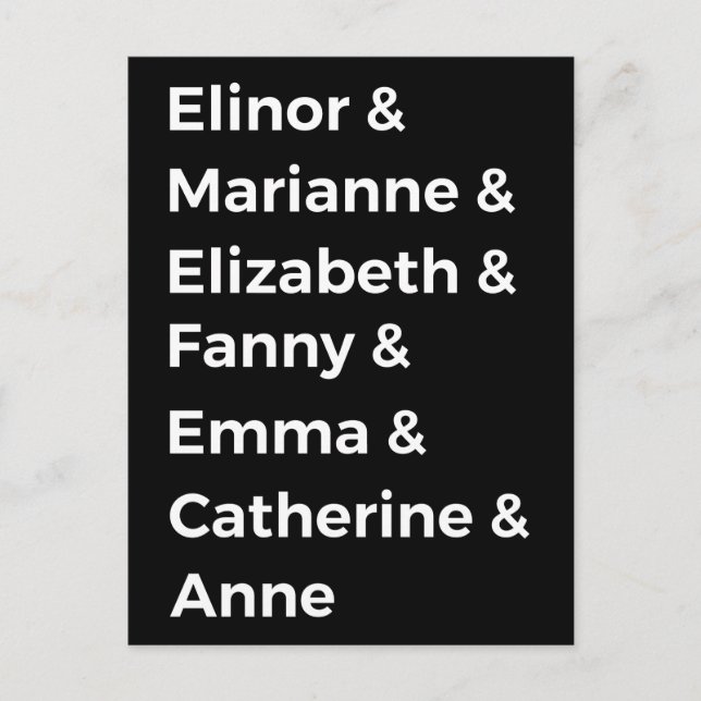 Jane Austen Heroines I Postkarte (Vorderseite)