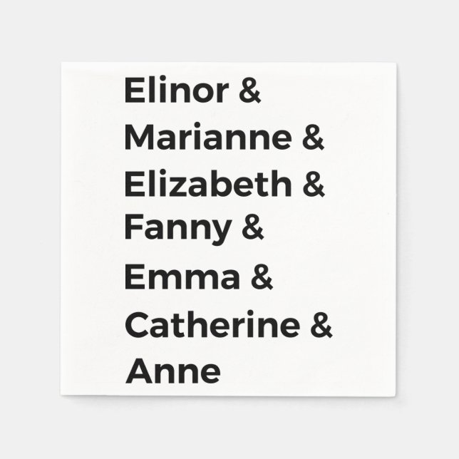 Jane Austen Heroines I Serviette (Vorderseite)