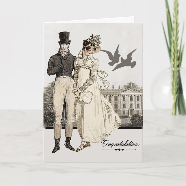 Jane-Austen-Hochzeit Karte (Vorderseite)