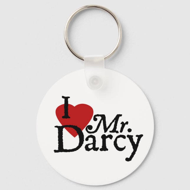 Jane Austen I LIEBE Darcy Schlüsselanhänger (Vorderseite)