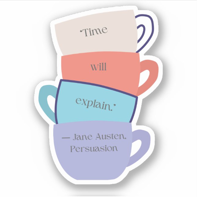 Jane Austen Inspiriert Sticker (Vorderseite)