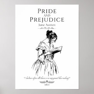 Jane Austen Leseliteratur-Zitat Poster
