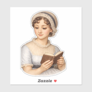 Jane Austen lesend  Aufkleber