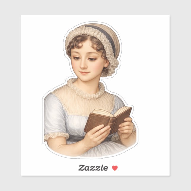 Jane Austen lesend  Aufkleber (Blatt)