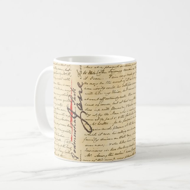Jane Austen Letter Coffee Tasse (Vorderseite Links)
