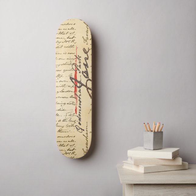 Jane Austen Letter Skateboard (Wandkunst)