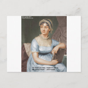 Jane Austen Liebte Dich Weniger Zitat Auf Geschenk Postkarte