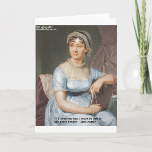 Jane Austen liebte weniger Zitat von Geschenken un Karte