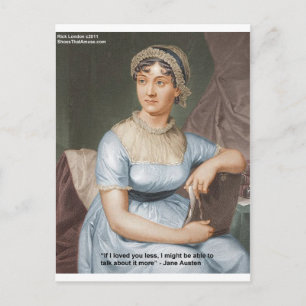 Jane Austen liebte weniger Zitat von Geschenken un Postkarte