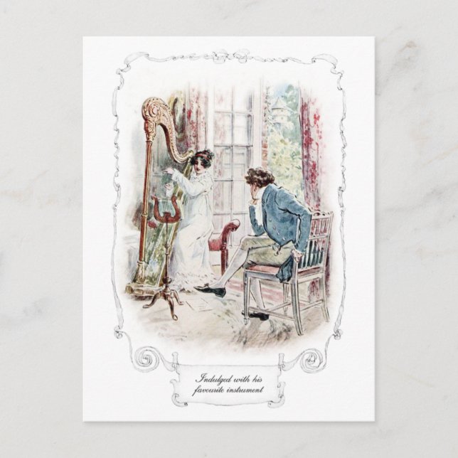 Jane Austen Mansfield Park Illustration Postcard Postkarte (Vorderseite)
