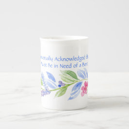 Jane Austen Motto Floral BONE CHINA Prozellantasse