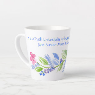Jane Austen Motto Floral Tasse