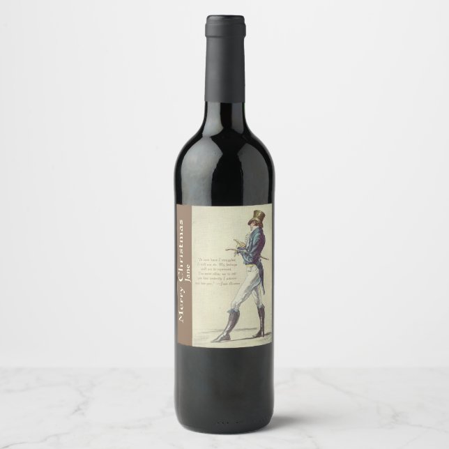 Jane Austen Mr Darcy Étiquette de vin personnalisé (Devant)