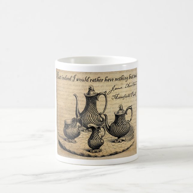 Jane Austen: Nichts aber Tee Kaffeetasse (Mittel)